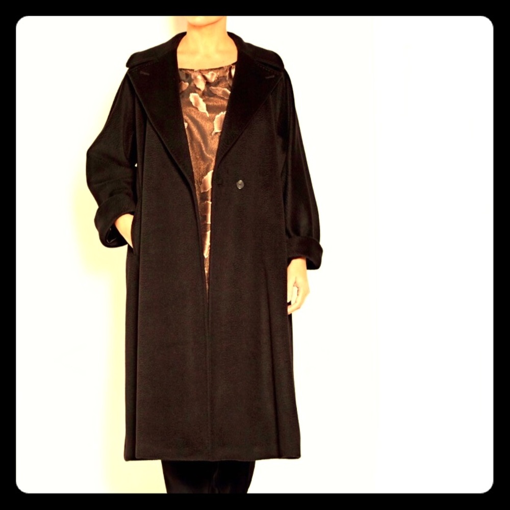 Plus size Marina Rinaldi Camel Wool Coat Black